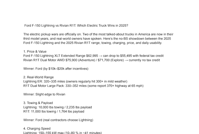 write ev and car review articles